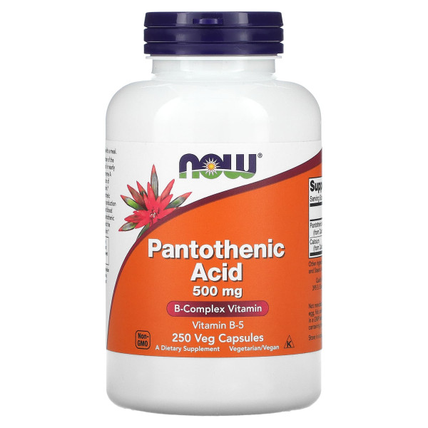 Пантотенова кислота NOW Foods (Pantothenic Acid) 500 мг 250 вегетаріанських капсул