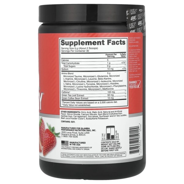 Амінокислоти ON Amino Energy (Amino Energy) 270 г зі смаком полуниці