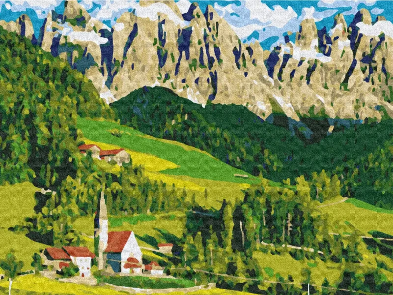 Картина за номерами Будинок в Альпах  Brushme 30x40