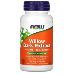 Екстракт кори білої верби Now Foods (Willow Bark Extract) 400 мг 100 капсул