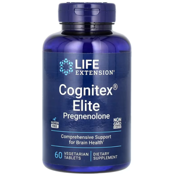 Поліпшення роботи мозку, прегненолон, Cognitex Elite Pregnenolon, Life Extension, 60 вегетаріанських таблеток