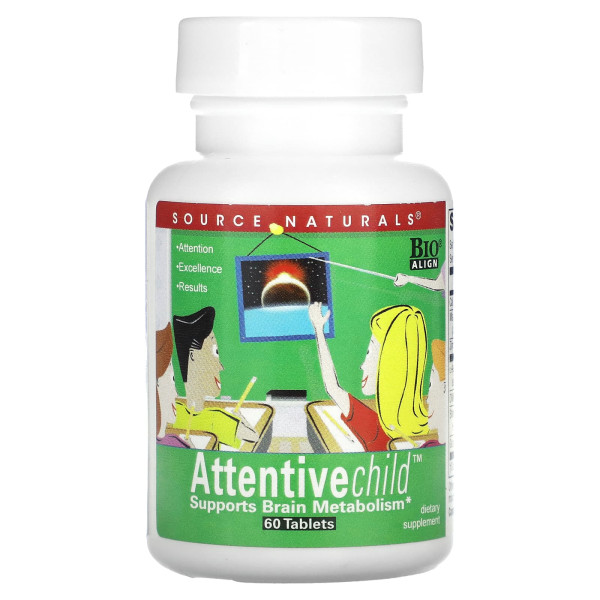 Внимательный ребенок, Attentive Child, Source Naturals, 60 таблеток