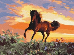 Преміум картина за номерами Кінь Brushme 40x50