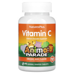 Вітамін С без цукру Nature's Plus (Children's chewable vitamin C) 90 жувальних таблеток зі смаком апельсину