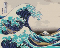 Картина за номерами Під хвилею Канаґавського моря Хокусая  Brushme 48x60