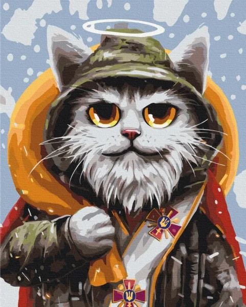 Картина за номерами Котик святий Миколай ©Маріанна Пащук  Brushme 40x50