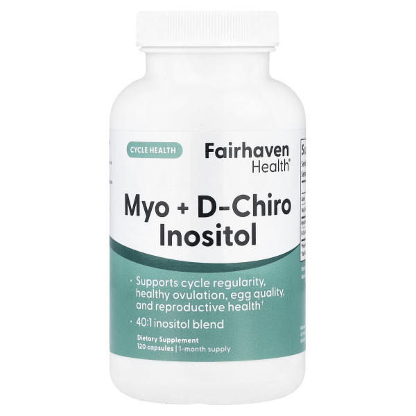 Міоінозитол + D-хіро інозитол Fairhaven Health (Myo + D-Chiro Inositol) 120 капсул