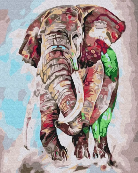 Преміум картина за номерами Веселковий слон Brushme 40x50