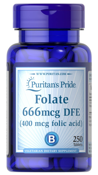 Фолієва кислота Puritan's Pride (Folic Acid) 400 мкг 250 таблеток