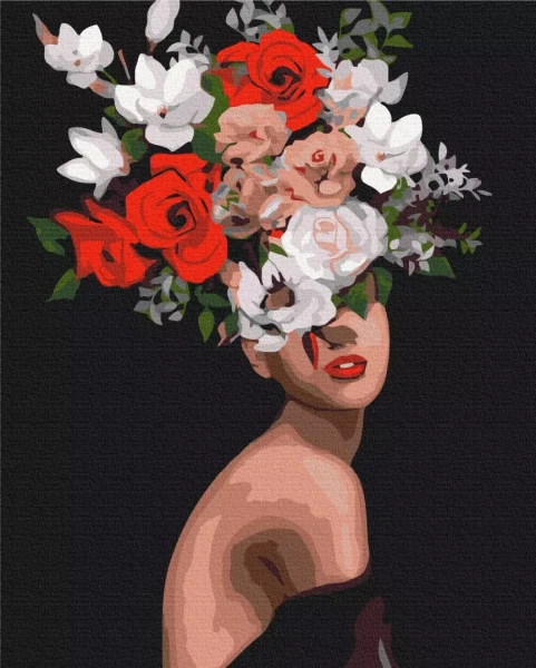 Картина за номерами Думки в квітах 40x50 Brushme