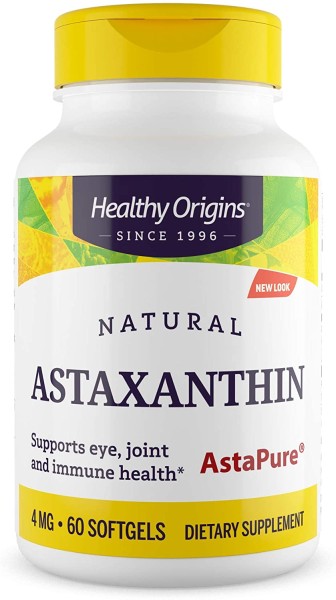 Астаксантин Healthy Origins (Astaxanthin) 4 мг 60 гелевих капсул