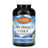 Carlson, Elite Omega-3, з вітамінами D і K, натуральний смак лимону, 180 капсул