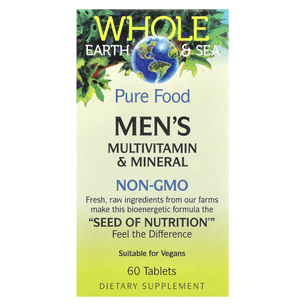 Natural Factors, Whole Earth & Sea®, мультивітаміни й мікроелементи для чоловіків, 60 таблеток