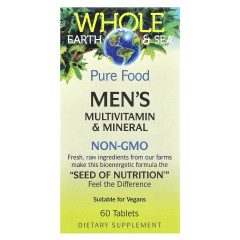 Natural Factors, Whole Earth &amp; Sea®, мультивітаміни й мікроелементи для чоловіків, 60 таблеток