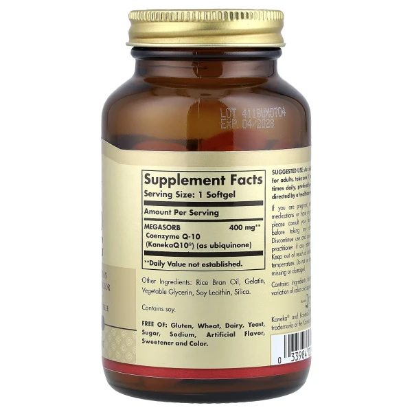 Коэнзим Q10 Solgar (Megasorb CoQ-10) 400 мг 60 капсул