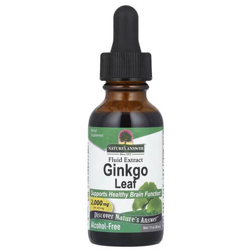 Екстракт листя гінкго білоба 2000 мг Nature's Answer (Ginkgo Leaf Fluid Extract) 30 мл