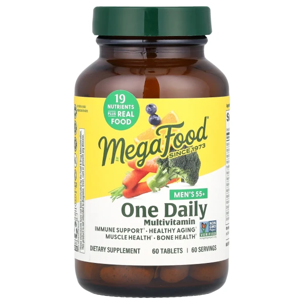 MegaFood, мультивітаміни для чоловіків старше 55 років, 60 таблеток на день
