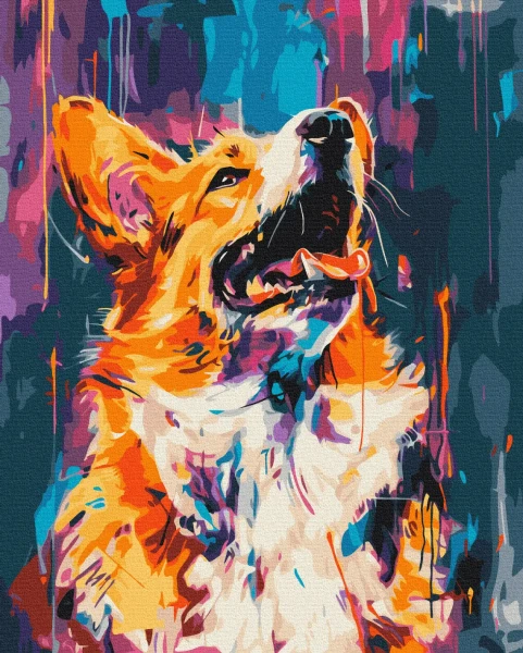 Картина за номерами Барвистий коргі  Brushme 40x50