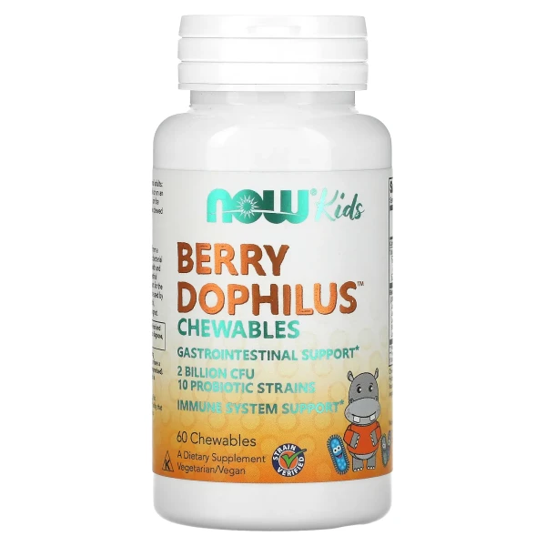 Пробіотики для дітей Now Foods (Berry Dophilus Kids) 2 млрд КУО 60 жувальних таблеток