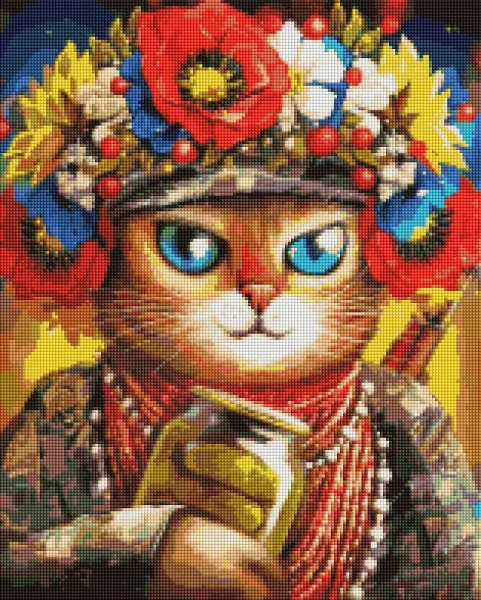 Алмазна мозаїка Кішка Захисниця ©Маріанна Пащук 40x50 Brushme