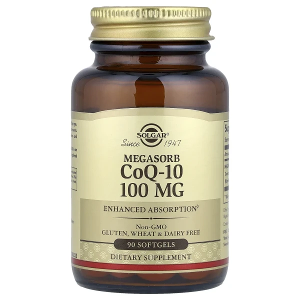 Solgar, Megasorb, коензим Q10, 100 мг, 90 капсул