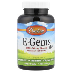 Carlson, E-Gems® Elite, вітамін E з токоферолами й токотриєнолами, 120 капсул