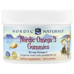 Омега-3 в жувальних мармеладках Nordic Naturals (Nordic Omega-3™ Gummies) 82 мг 60 мармеладок зі смаком мандарина