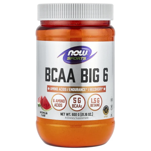 NOW Foods, Sports, BCAA Big 6, кавун, 600 г