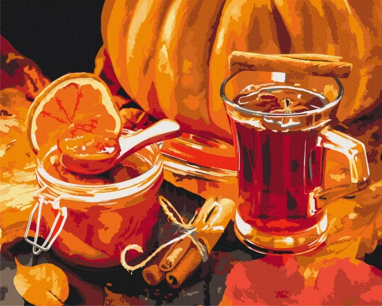 Картина по номерам Осенний чай Brushme 48x60