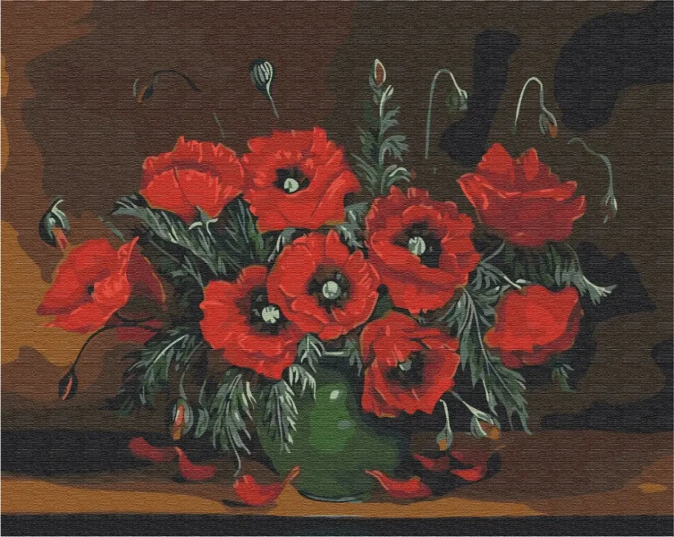 Картина за номерами Натюрморт з маками  Brushme 40x50