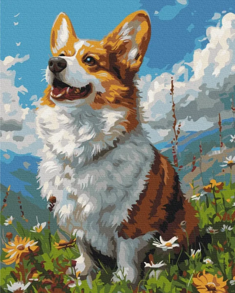 Картина за номерами Сонячний Коргі  Brushme 48x60