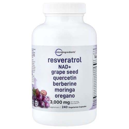 Ресвератрол Micro Ingredients (Resveratrol) 240 рослинних капсул