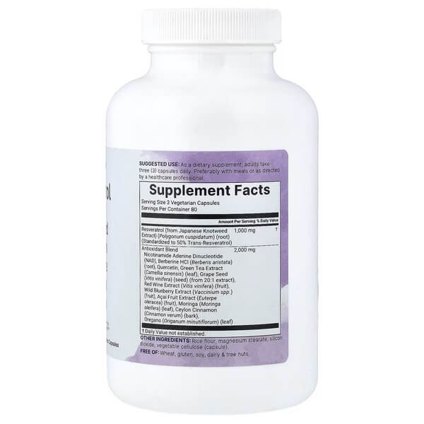 Ресвератрол Micro Ingredients (Resveratrol) 240 рослинних капсул