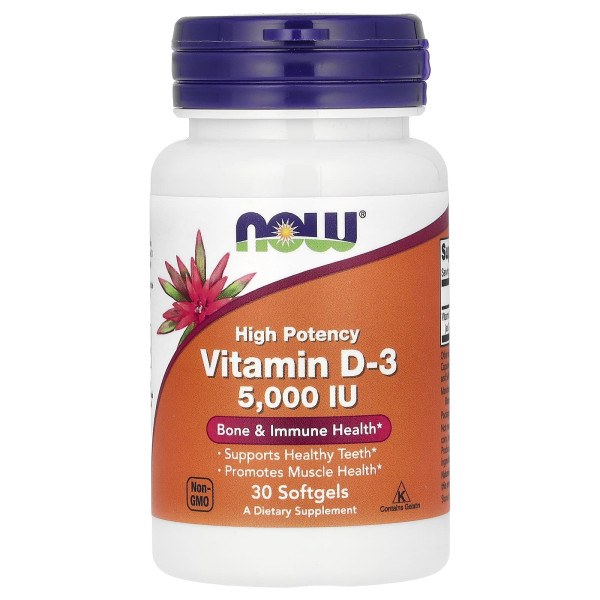 Вітамін D3 Now Foods (Vitamin D3) 5000 МО 30 капсул