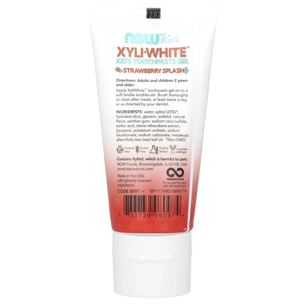 Дитячий зубний гель Now Foods (XyliWhite, Kids Toothpaste Gel) 85 г зі смаком полуниці