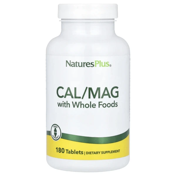 Кальцій та магній із цільними продуктами Nature's Plus (Cal/Mag) 180 таблеток