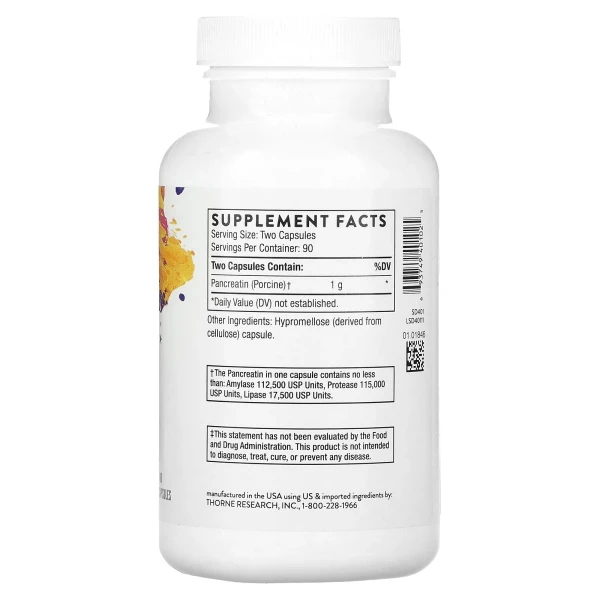 Панкреатин Thorne (Dipan-9 Pancreatic Enzymes) 180 капсул
