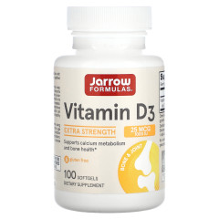 Вітамін D3 1000 МО Jarrow Formulas холекальциферол 100 м'яких гелевих капсул
