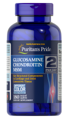 Глюкозамін хондроїтин та МСМ Puritan's Pride (Glucosamine Chondroitin MSM) щоденна формула 180 каплет
