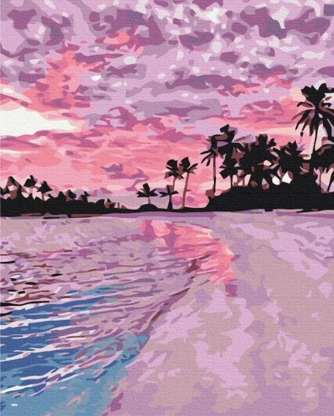 Картина за номерами Рожевий захід сонця 40x50 Brushme