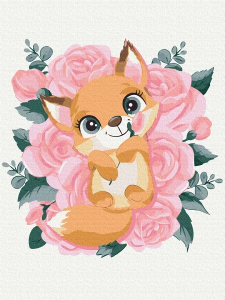 Картина по номерам Лисичка в цветах 30x40 Brushme