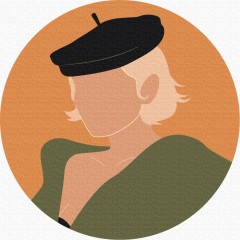 Картина за номерами кругла Париж в пастельних тонах (Розмір L) 40 х 40 Brushme
