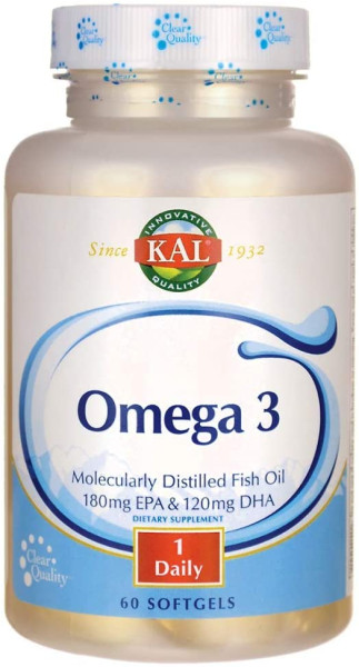 Омега-3, Omega 3 Fish 180/120, Kal, 1000 мг, 60 гелевих капсул