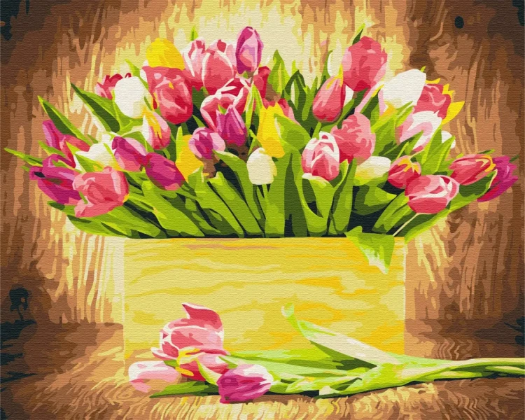 Картина за номерами Святкові тюльпани  Brushme 40x50