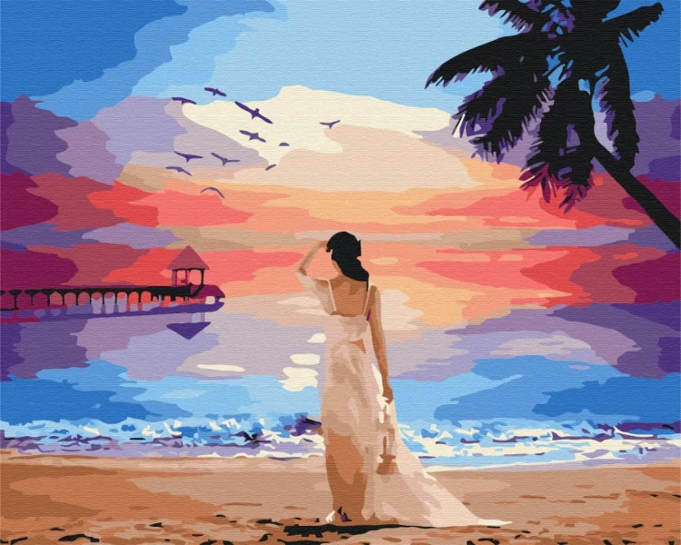 Картина за номерами Тропічний світанок  Brushme 40x50