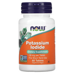 NOW Foods, йодид калію, 30 мг, 60 таблеток