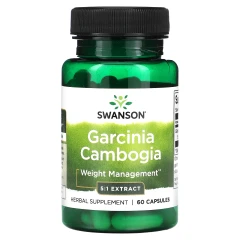 Екстракт гарцинії камбоджійської Swanson (Garcinia Cambogia Extract) 5:1 80 мг 60 капсул