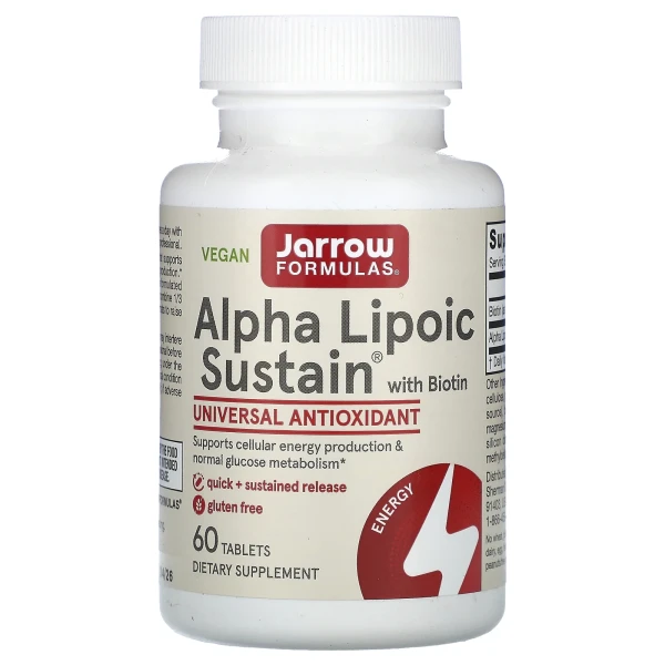 Витримка альфа-ліпоєвої кислоти з біотином Jarrow Formulas (Alpha Lipoic Sustain with Biotin) 300 мг 60 таблеток