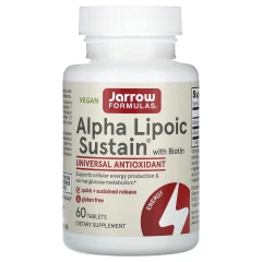 Витримка альфа-ліпоєвої кислоти з біотином Jarrow Formulas (Alpha Lipoic Sustain with Biotin) 300 мг 60 таблеток