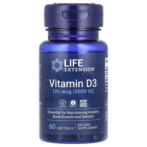 Вітамін Д3 Life Extension (Vitamin D3) 5000 МО 60 капсул